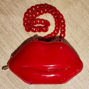 EUC Betsey Johnson Red Lip Bag